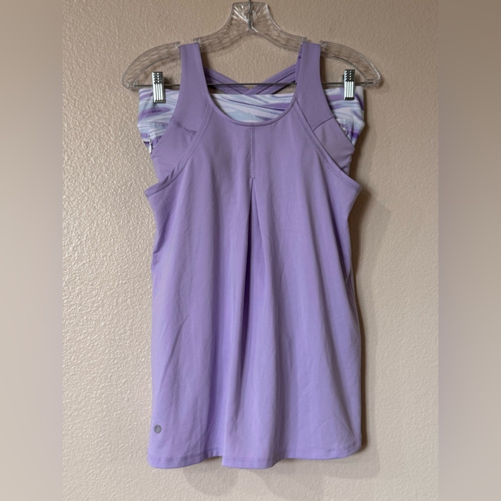 Jockey Sport Lilac Marble Performance Set Padded Tank & Skort Sz S